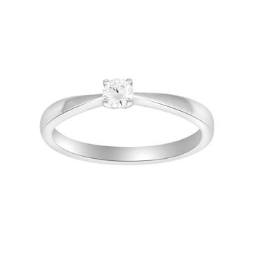 Ring 14k hvidguld med 0,15 ct diamant