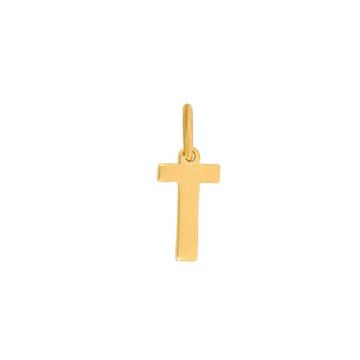 Bogstav vedhæng T 14k guld 9x5 mm