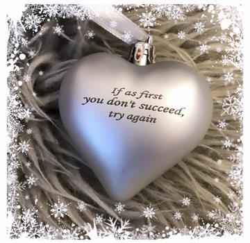 Julekugle hjerte sølv MAT