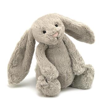 Jellycat 18 cm med navn bashful kanin beige