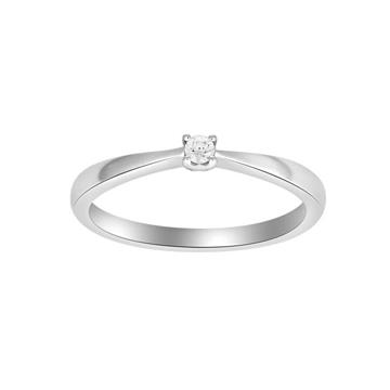 Ring 14k hvidguld med 0,05 ct diamant