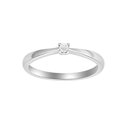 Ring 14k hvidguld med 0,05 ct diamant