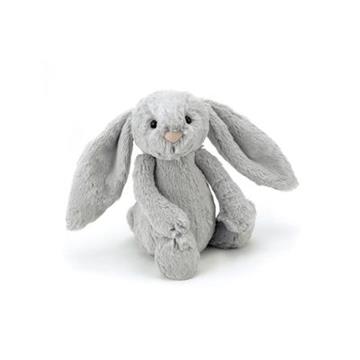 Jellycat 18 cm med navn bashful kanin LYS GRÅ