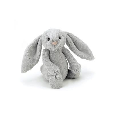 Jellycat 18 cm med navn bashful kanin LYS GRÅ