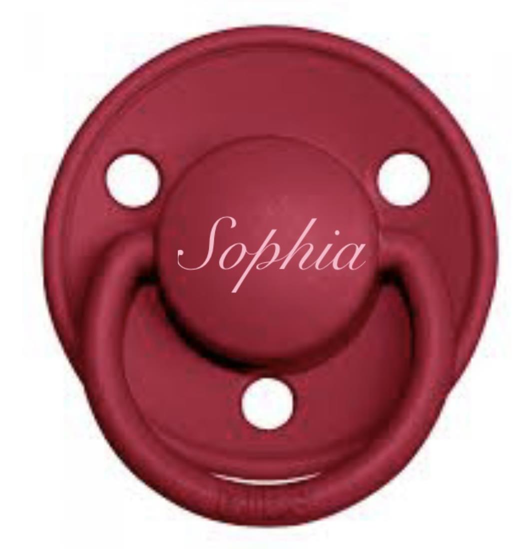 Bibs sutter med navn farven RUBY