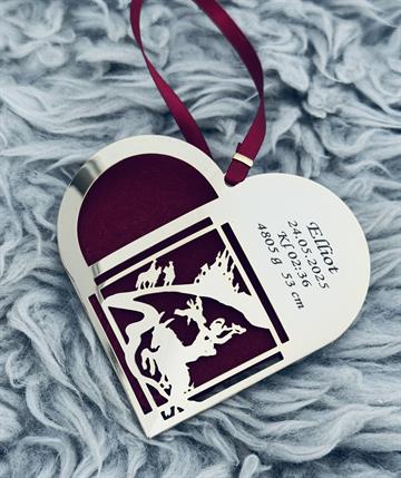 Julehjerte klodshans med grvering navneparadis