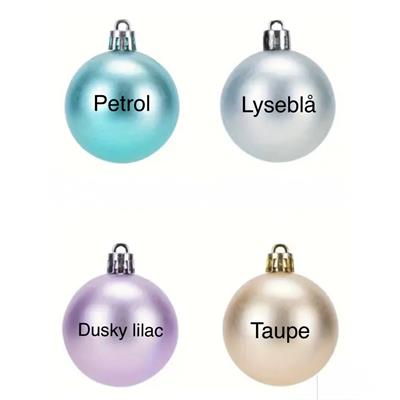 Julekugle med navn Pastelfarver 4 cm