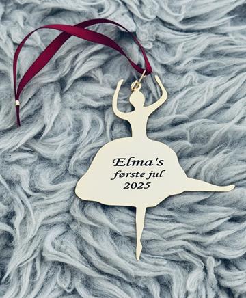 Ballerina julepynt med gravering
