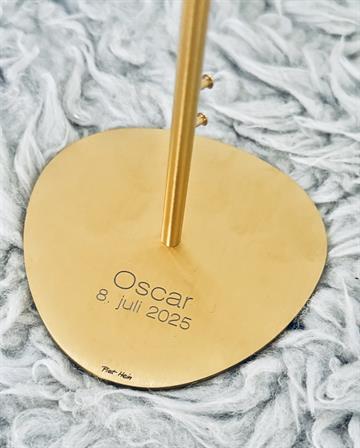 Piet hein bordflag messing med gravering Navneparadis 