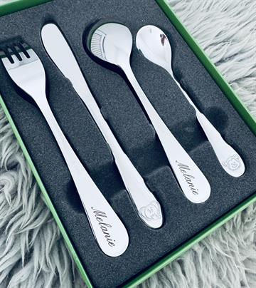 Vilde dyr bestik med navn og dato gravering Navneparadis 