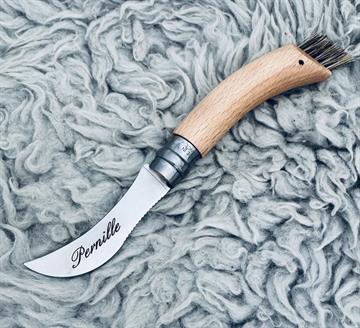 Svampekniv med navn indgraveret gratis OPINEL Navneparadis 
