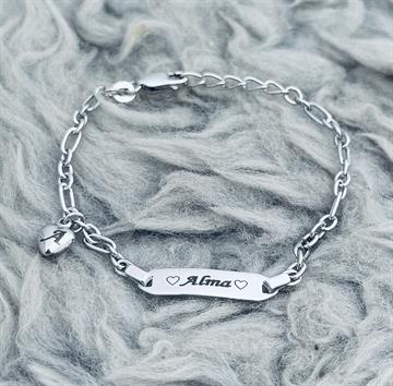 Armbånd med plade til gravering Navneparadis 