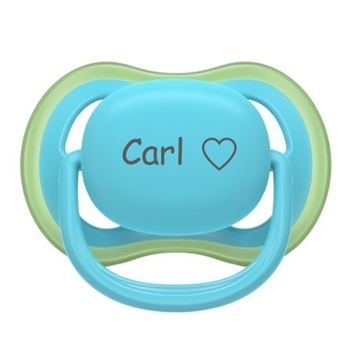 Avent ultra air str 2  sut med navn, aqua blå navneparadis