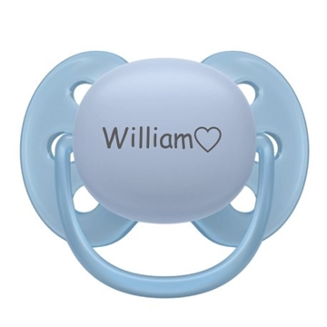 Avent ultra soft str 1 sut med navn Light blue navneparadis