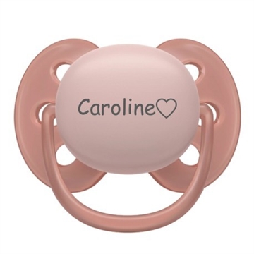 Avent ultra soft str 2 sut med navn, Baby lyserød navneparadis