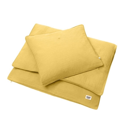 bibs sengetøj med navn mustard tilbud