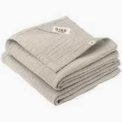 BIBS muslin stofble med navn SAND