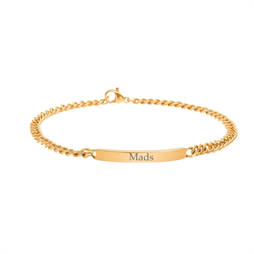 80890532823 Armbånd med graveringsplade IP GOLD UNISEX navneparadis